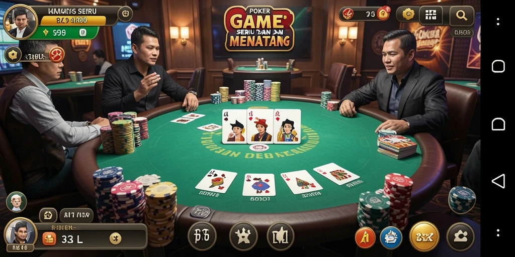 Gameplay seru dalam aplikasi Poker 33L.