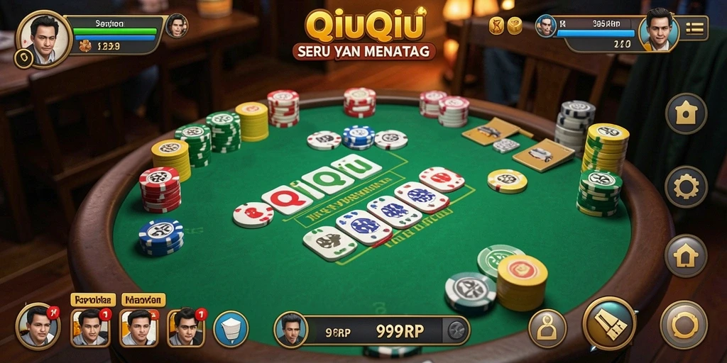 Screenshot gameplay QiuQiu di 99RP yang menegangkan.