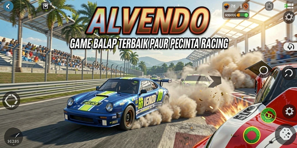 Tampilan gameplay balap yang menegangkan di ALVENDO.