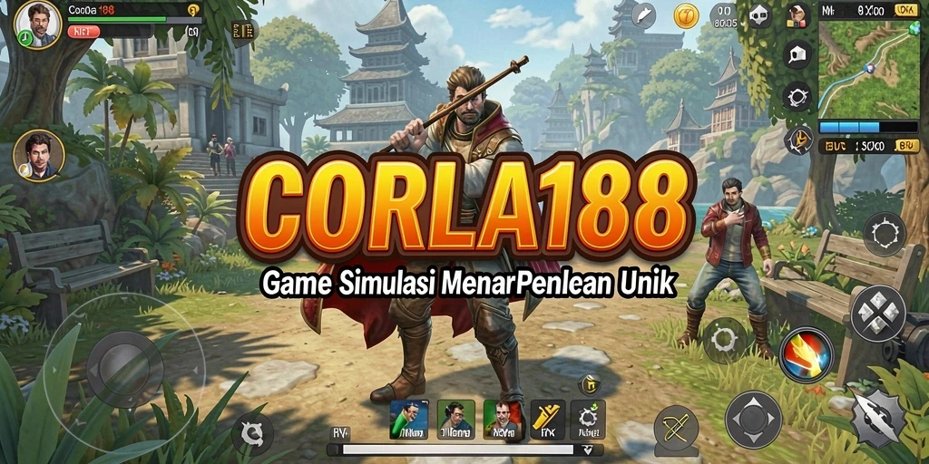 Tampilan gameplay dari CORLA188 yang menarik dan penuh warna.