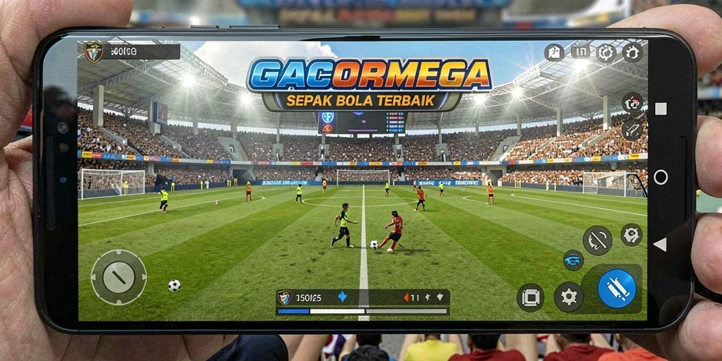 Tampilan gameplay GACORMEGA yang mendebarkan dengan aksi sepak bola nyata.