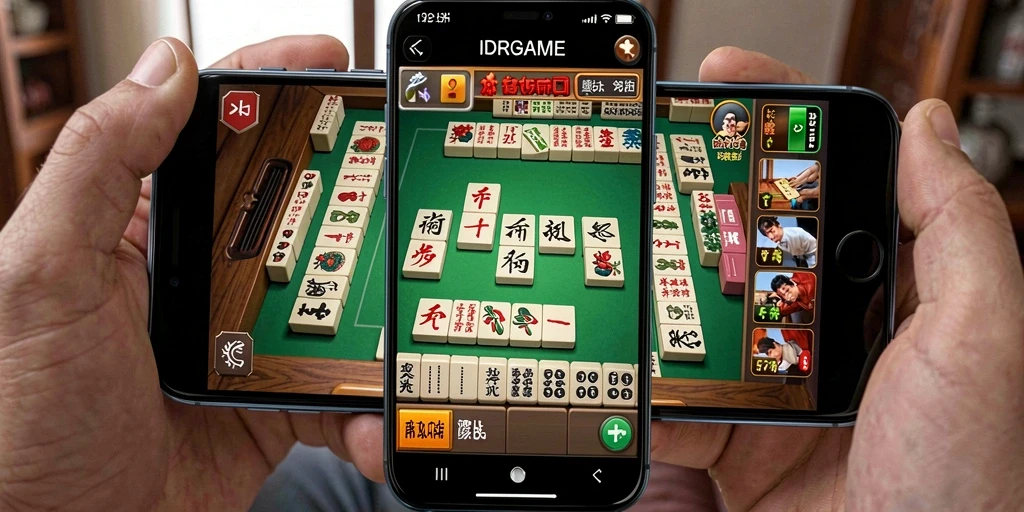 Tampilan gameplay seru dalam permainan Mahjong IDRGAME.