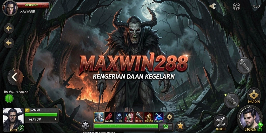 Tangkapan layar dari gameplay menegangkan MAXWIN288 dalam suasana Horror.