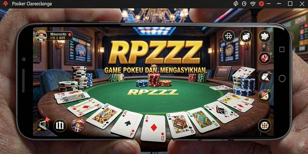 Tampilan seru gameplay poker di RPZZZ, penuh aksi dan strategi.