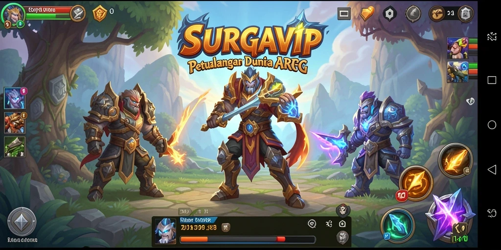 Tampilan menarik dari gameplay ARPG SURGAVIP dengan aksi petualangan.