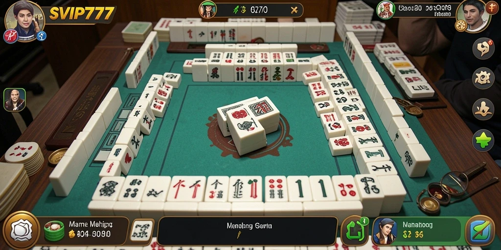 Tampilan gameplay menantang di aplikasi SVIP777 Mahjong.